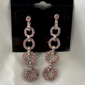 Sparkling Pink Hanging Earrings